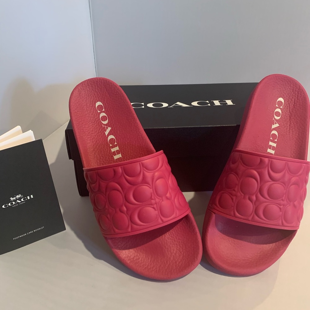 COACH WOMENS ULI QUILTED SPORT SLIDE Size6